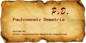 Paulcsenetz Demetria névjegykártya